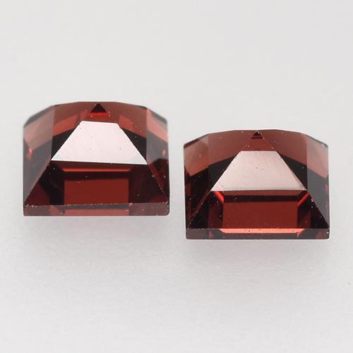 Gemas de granate piropo rojo natural de 1,10 ct, cuadrado, VVS-VS