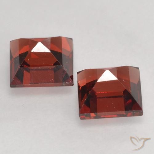 Gemas de Granate piropo Rojo sangría natural de 1.03 ct, Cuadrado, VVS-VS