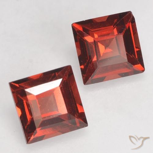 Gemas de Granate piropo Rojo escarlata natural de 0.98 ct, Cuadrado, VVS-VS
