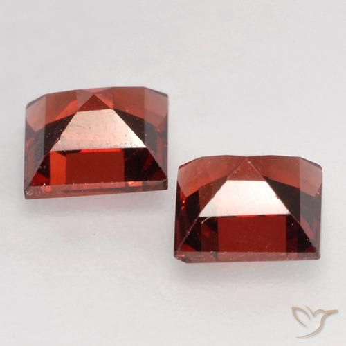 Gemas de Granate piropo Rojo escarlata natural de 0.98 ct, Cuadrado, VVS-VS
