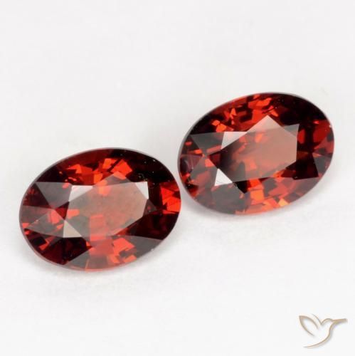 Gemas de Granate piropo Rojo oscuro natural de 2.08 ct, Ovalada, VVS-VS