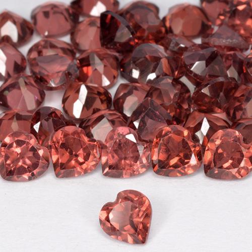 Gemas de Granate Piropo Rojo oscuro natural de 1.25 ct, Forma de corazón, VVS-VS