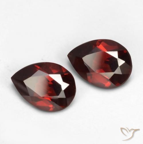 Gemas de Granate piropo Rojo oscuro natural de 1.62 ct, En forma de pera, VVS-VS