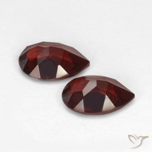 Gemas de Granate piropo Rojo oscuro natural de 1.62 ct, En forma de pera, VVS-VS