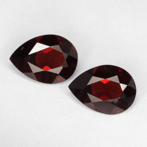 Gemas de granate piropo rojo natural de 1,51 ct, en forma de pera, VVS-VS