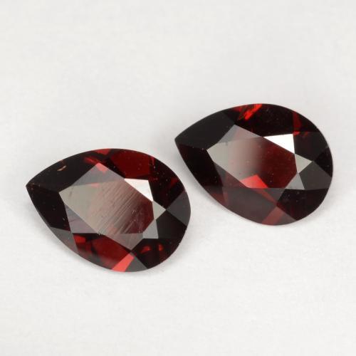 Gemas de granate piropo rojo natural de 1,51 ct, en forma de pera, VVS-VS