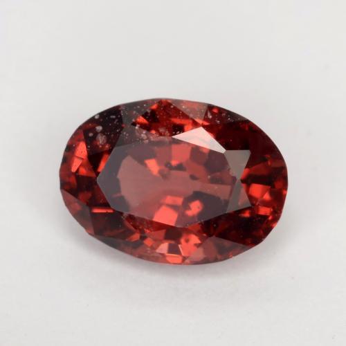 Granate Piropo Rojo oscuro natural de 0.87 ct, Corte Óvalo, VS-SI