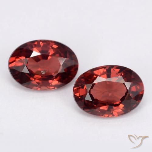 Gemas de granate piropo rojo natural de 2,11 ct, corte óvalo, VS