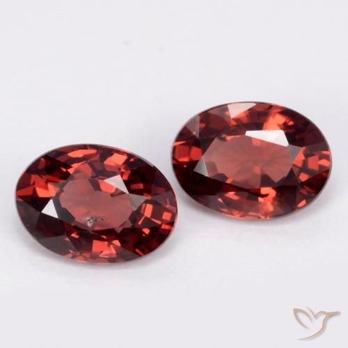 Gemas de granate piropo rojo natural de 2,11 ct, corte óvalo, VS
