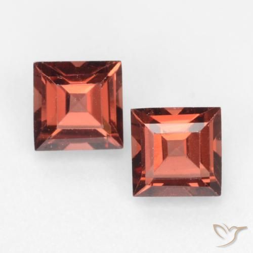 0.89ctw Natural Rojo ladrillo intenso Granate piropo, Cuadrado, VVS-VS