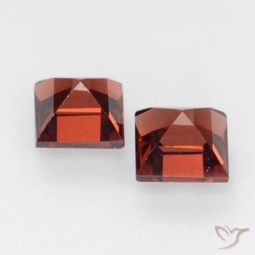 Gemas de Granate piropo Rojo oscuro natural de 1.02 ct, Cuadrado, VVS-VS