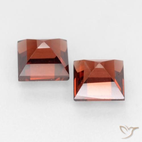 Gemas de Granate piropo Rojo medio natural de 1.04 ct, Cuadrado, VVS-VS