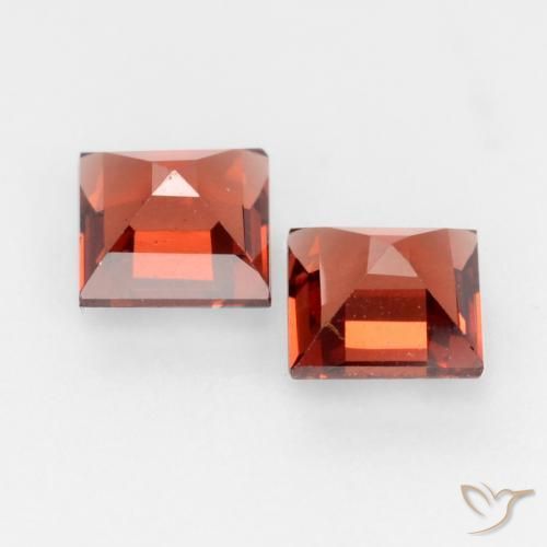 Gemas de Granate piropo Rojo oscuro natural de 0.88 ct, Cuadrado, VVS-VS