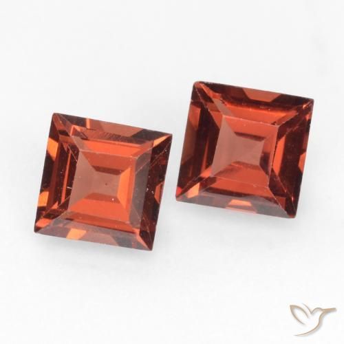 Gemas de Granate piropo Rojo oscuro natural de 0.87 ct, Cuadrado, VVS-VS