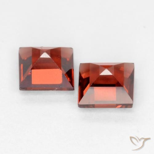 Gemas de Granate piropo Rojo medio natural de 1.00 ct, Cuadrado, VVS-VS