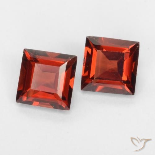 Gemas de Granate piropo Rojo grosella natural de 0.94 ct, Cuadrado, VVS-VS