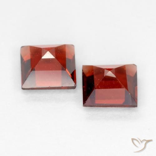 Gemas de Granate piropo Rojo grosella natural de 0.94 ct, Cuadrado, VVS-VS