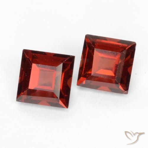 Gemas de Granate piropo Rojo grosella natural de 1.00 ct, Cuadrado, VVS-VS