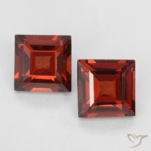 0.91ctw Natural Rojo grosella Granate piropo, Cuadrado, VVS-VS