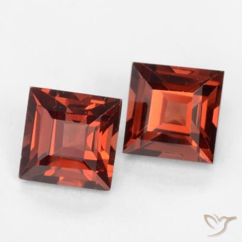 Gemas de Granate piropo Rojo sangría natural de 0.99 ct, Cuadrado, VVS-VS