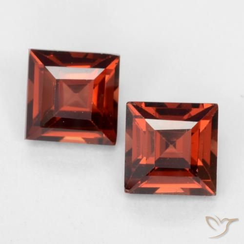 0.97ctw Natural Rojo medio Granate piropo, Cuadrado, VVS-VS