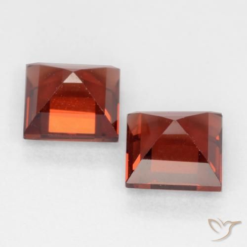 Gemas de Granate piropo Rojo grosella natural de 0.95 ct, Cuadrado, VVS-VS