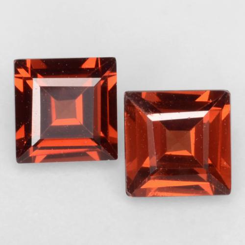 Gemas de granate piropo rojo natural de 0,84 ct, cuadrado, VVS-VS
