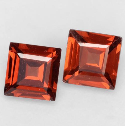 Gemas de granate piropo rojo natural de 0,84 ct, cuadrado, VVS-VS