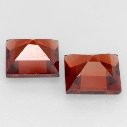 Gemas de granate piropo rojo natural de 0,84 ct, cuadrado, VVS-VS