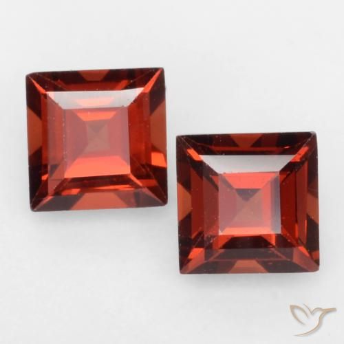 0.93ctw Natural Rojo medio Granate piropo, Cuadrado, VVS-VS