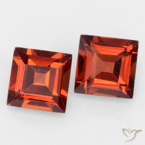 Gemas de Granate piropo Rojo claro natural de 0.85 ct, Cuadrado, VVS-VS