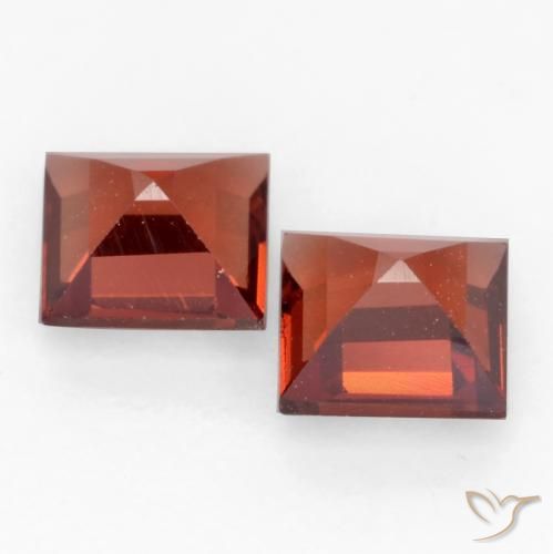 Gemas de Granate piropo Rojo claro natural de 0.85 ct, Cuadrado, VVS-VS