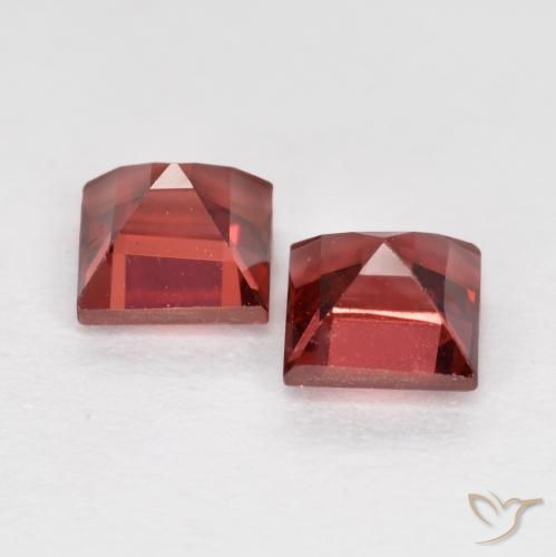 Gemas de Granate piropo Rojo oscuro natural de 1.07 ct, Cuadrado, VS