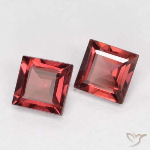 Gemas de Granate piropo Rojo rosado natural de 0.99 ct, Cuadrado, VS