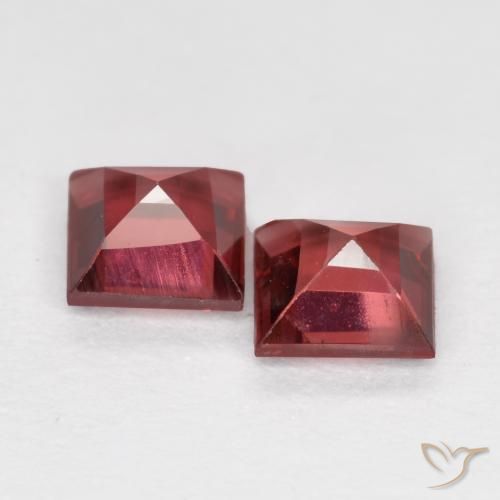 Gemas de Granate piropo Rojo rosado natural de 0.99 ct, Cuadrado, VS