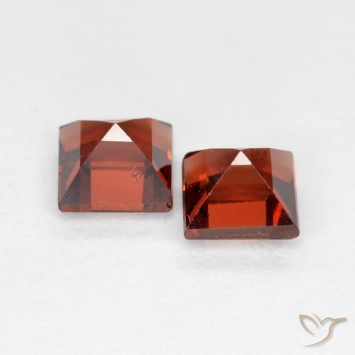 Gemas de Granate piropo Rojo medio natural de 1.09 ct, Cuadrado, VS