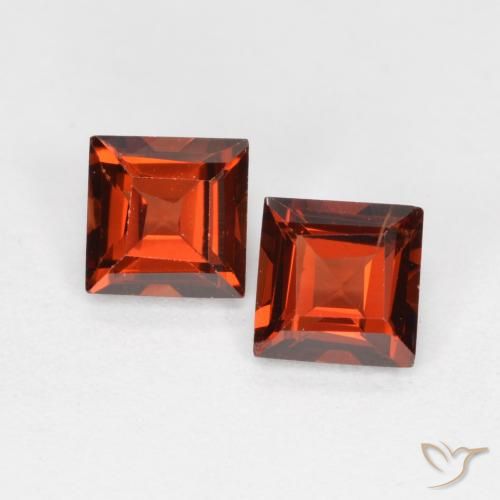 0.90ctw Natural Rojo claro Granate piropo, Cuadrado, VS