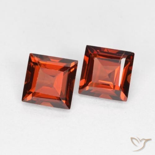 Gemas de Granate piropo Rojo claro natural de 0.90 ct, Cuadrado, VS