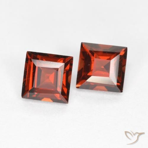 Gemas de Granate piropo Rojo claro natural de 0.91 ct, Cuadrado, VS