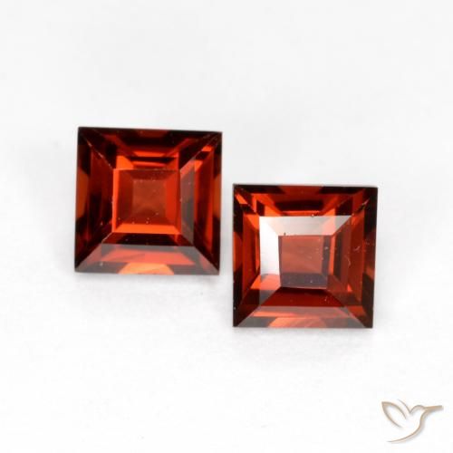 0.94ctw Natural Rojo grosella Granate piropo, Cuadrado, VS