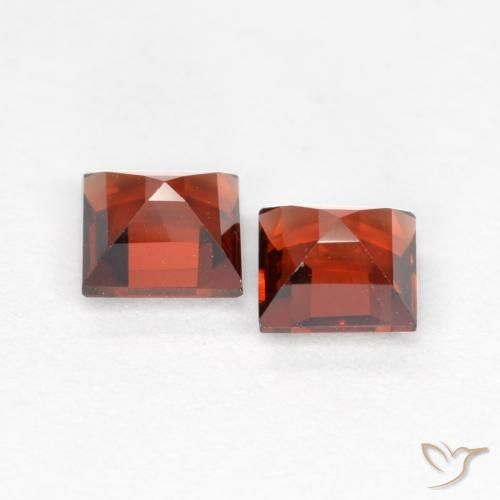 Gemas de Granate piropo Rojo grosella natural de 0.94 ct, Cuadrado, VS