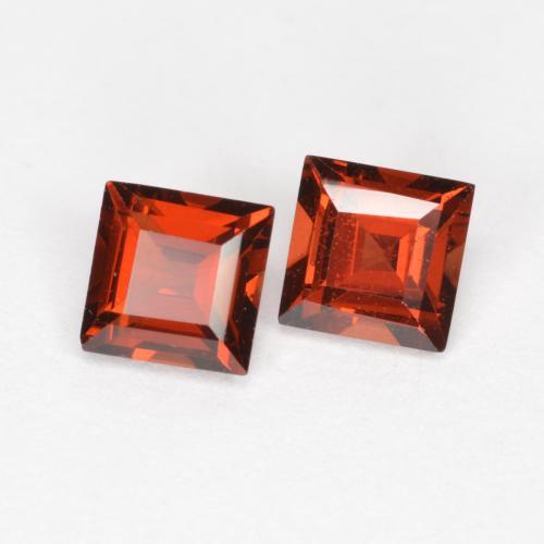 Gemas de granate piropo rojo natural de 0,92 ct, cuadrado, VS