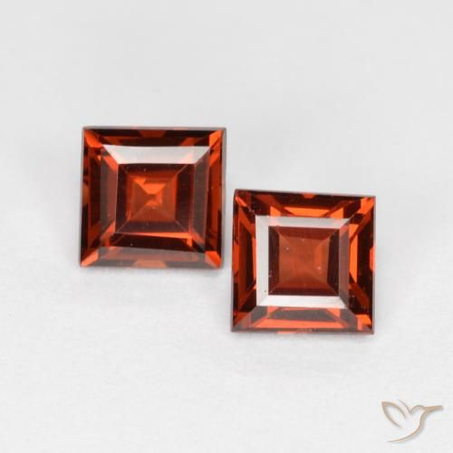 0.91ctw Natural Rojo grosella Granate piropo, Cuadrado, VS