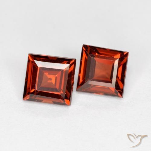 Gemas de Granate piropo Rojo grosella natural de 0.91 ct, Cuadrado, VS