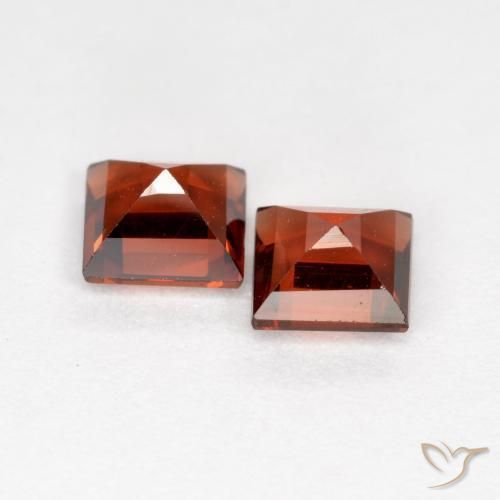 Gemas de Granate piropo Rojo grosella natural de 0.91 ct, Cuadrado, VS