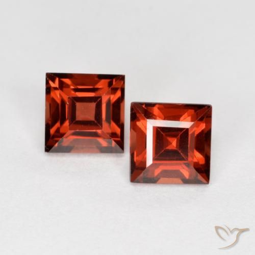 0.97ctw Natural Rojo grosella Granate piropo, Cuadrado, VS