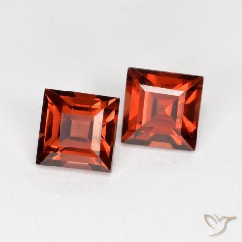 Gemas de Granate piropo Rojo grosella natural de 0.97 ct, Cuadrado, VS
