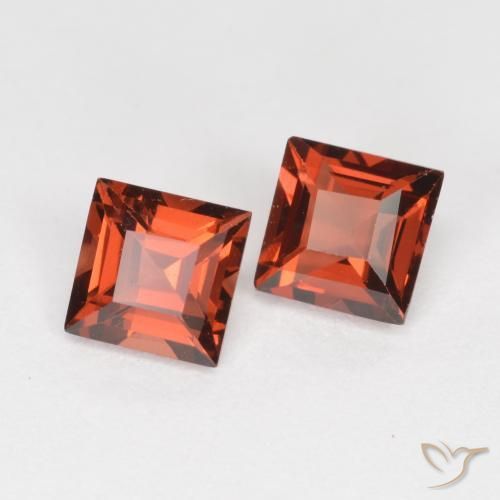 Gemas de Granate piropo Rojo medio natural de 0.96 ct, Cuadrado, VS