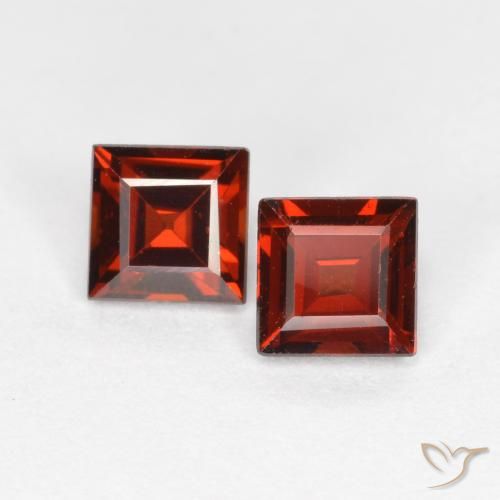 0.93ctw Natural Rojo sangría Granate piropo, Cuadrado, VS