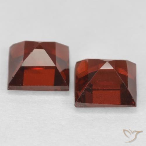Gemas de Granate piropo Rojo medio natural de 1.00 ct, Cuadrado, VS